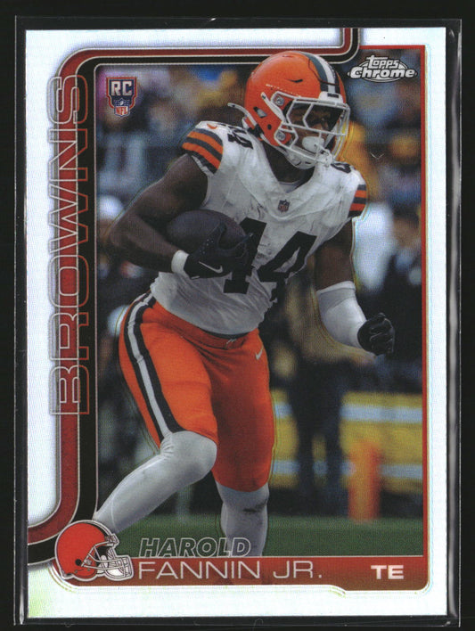 Harold Fannin Jr. 2025 Topps Chrome 339 Refractor RC RC Cleveland Browns