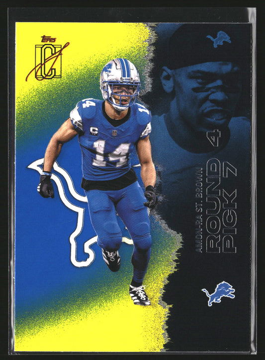 Amon-Ra St. Brown 2025 Topps Signature Class 19 Blue & Yellow Detroit Lions