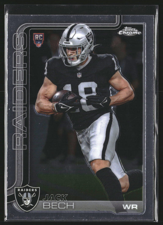 Jack Bech 2025 Topps Chrome 388 RC RC Las Vegas Raiders
