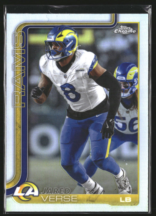 Jared Verse 2025 Topps Chrome 173 Refractor Los Angeles Rams