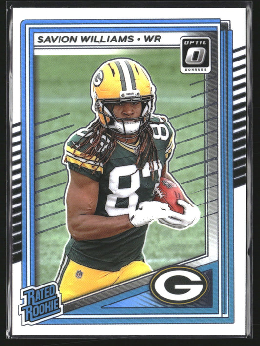 Savion Williams 2025 Donruss Optic 221 Stars RC RC Green Bay Packers