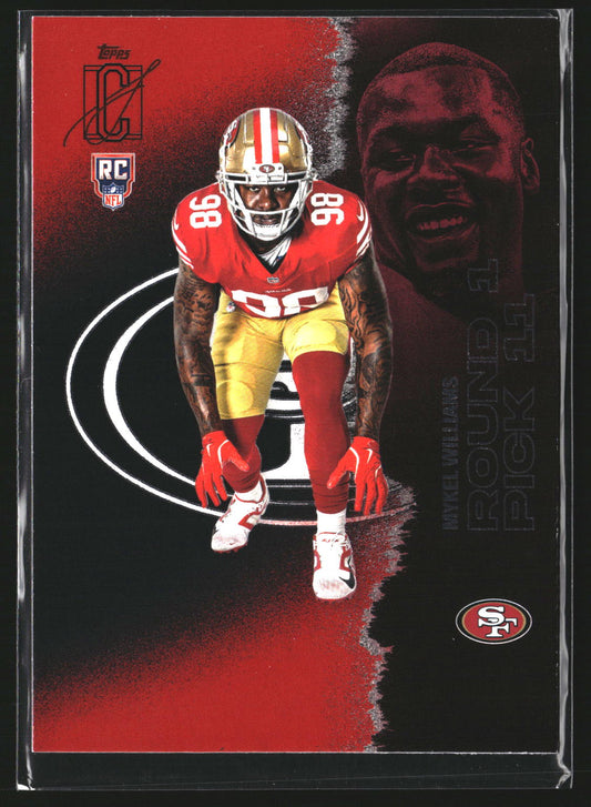 Mykel Williams 2025 Topps Signature Class 123 Red & Black RC San Francisco 49ers