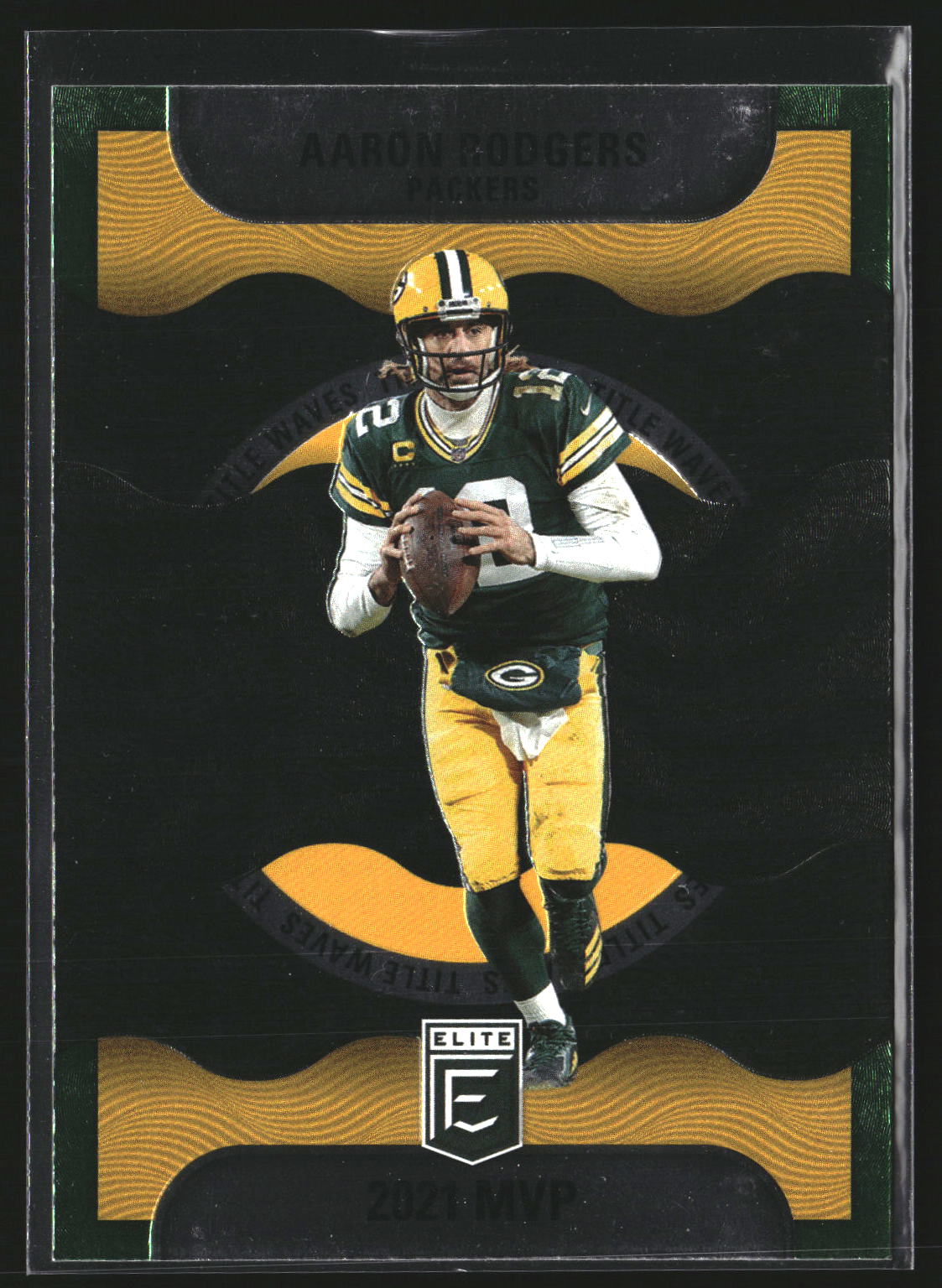 Aaron Rodgers 2022 Donruss Elite TW1 Title Waves Green Green Bay Packers