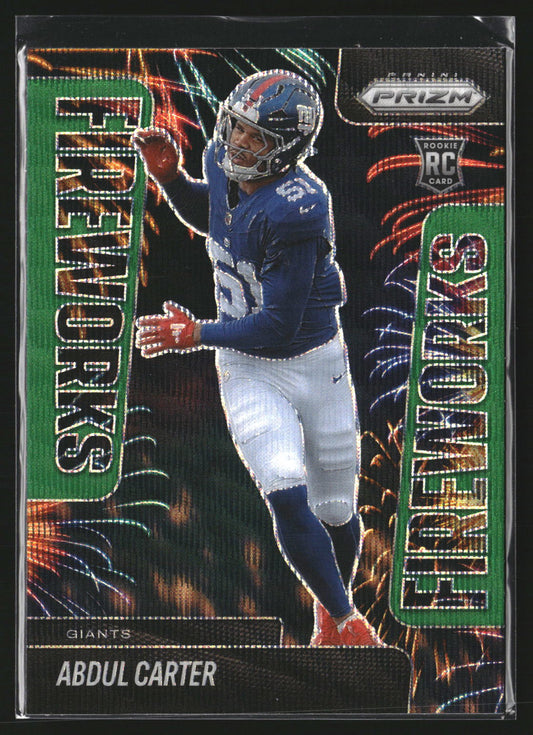 Abdul Carter 2025 Panini Prizm 7 Fireworks New York Giants
