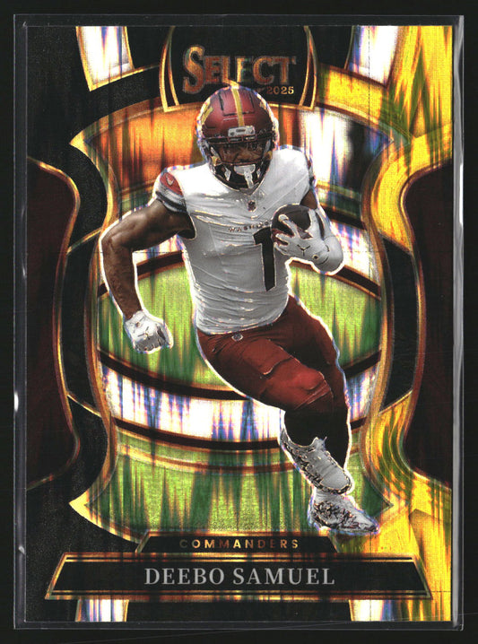 Deebo Samuel 2025 Panini Select 87 Black and Gold Prizm Shock Commanders