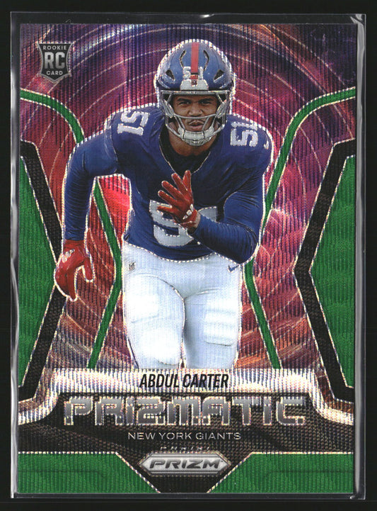 Abdul Carter 2025 Panini Prizm 10 Prizmatic Green New York Giants