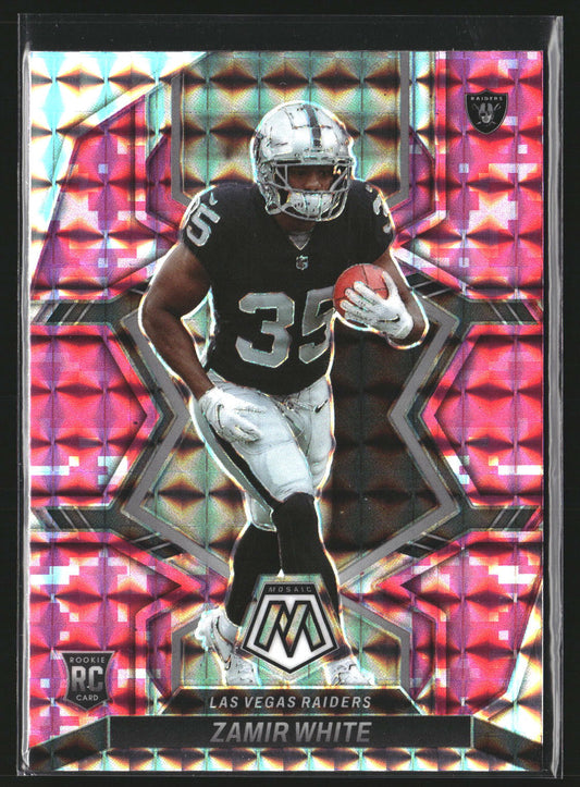 Zamir White 2022 Panini Mosaic 334 Mosaic Camo Pink RC RC Las Vegas Raiders
