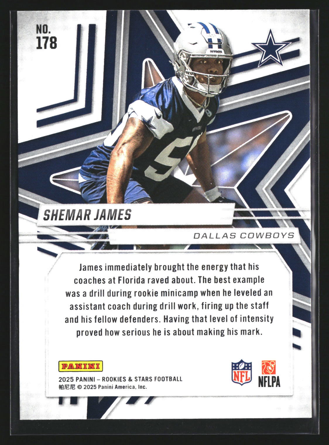 Shemar James 2025 Panini Rookies & Stars 178 Red RC RC Dallas Cowboys