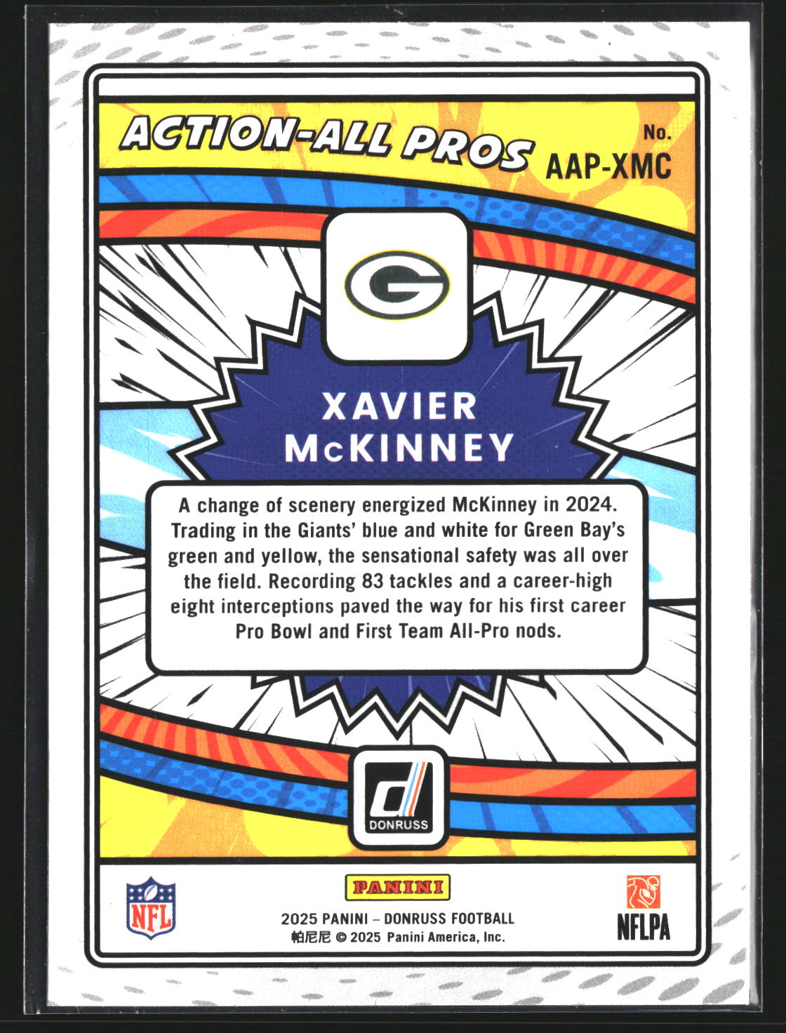 Xavier McKinney 2025 Donruss AAP-XMC Action-All Pros Green Bay Packers