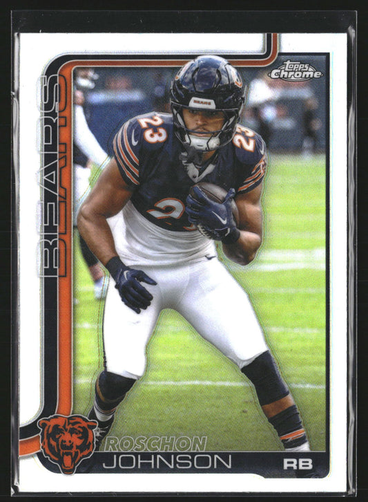 Roschon Johnson 2025 Topps Chrome 55 Refractor Chicago Bears