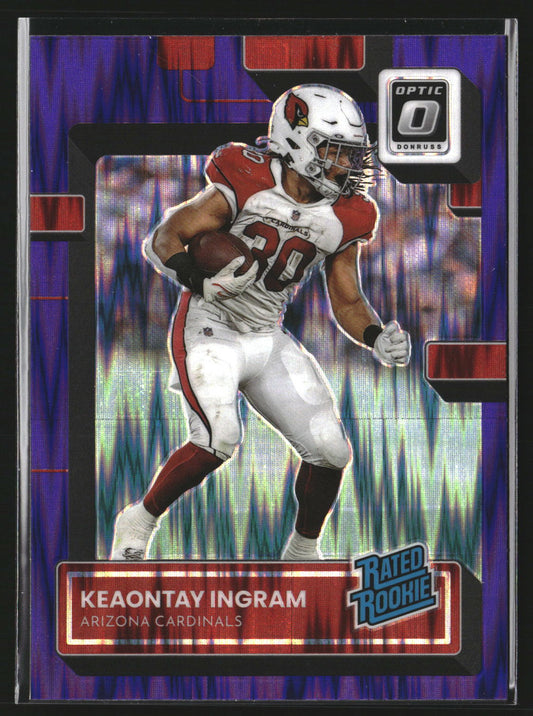 Keaontay Ingram 2022 Donruss Optic 285 Purple Shock RC RC Arizona Cardinals