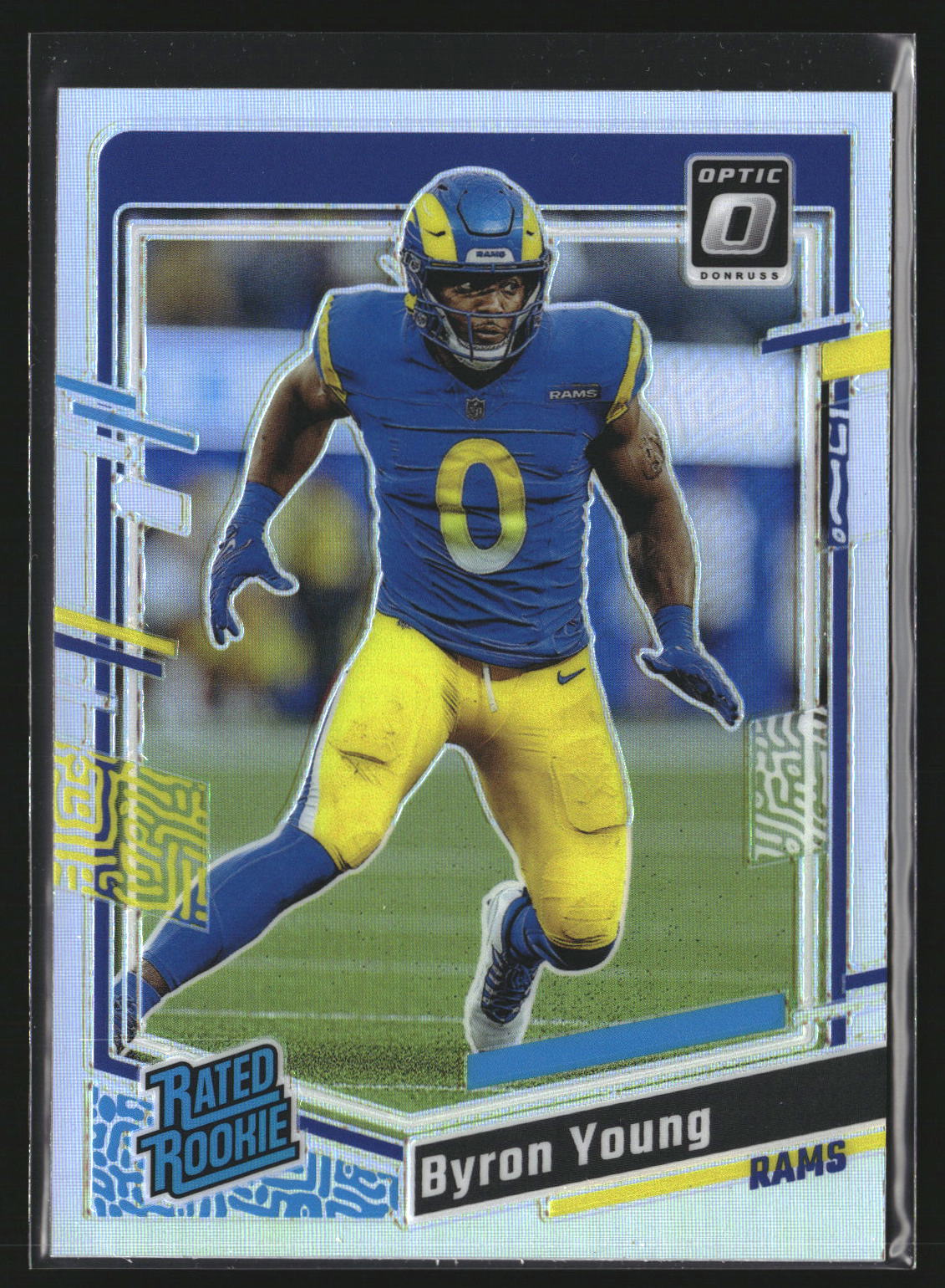 Byron Young 2023 Donruss Optic 266 Holo RC RC Los Angeles Rams