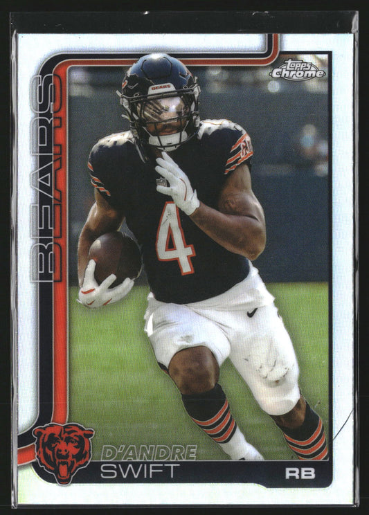 D'Andre Swift 2025 Topps Chrome 53 Refractor Chicago Bears
