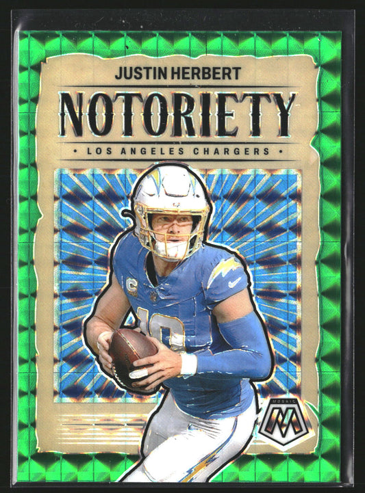 Justin Herbert 2024 Panini Mosaic 14 Notoriety Mosaic Los Angeles Chargers