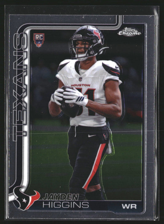 Jayden Higgins 2025 Topps Chrome 343 RC RC Houston Texans