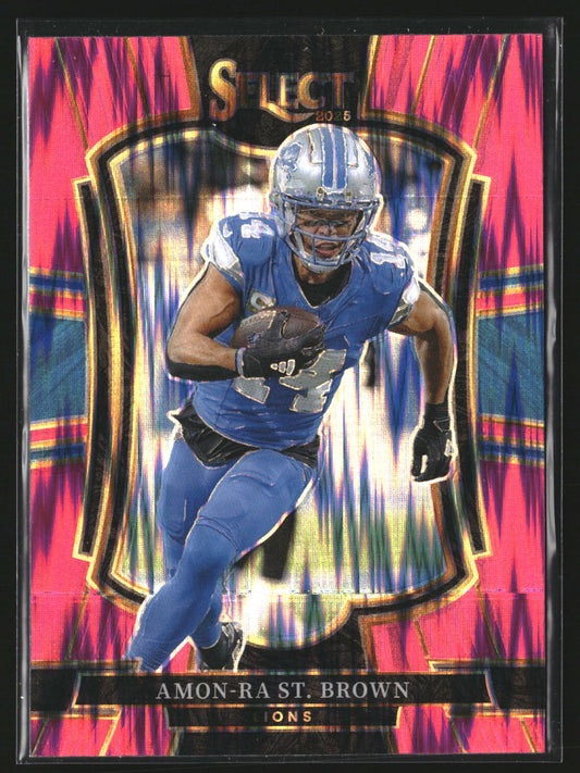 Amon-Ra St. Brown 2025 Panini Select 170 Pink Prizm Shock Detroit Lions