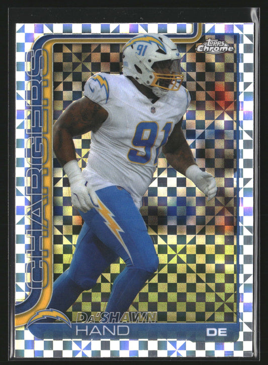 Da'Shawn Hand 2025 Topps Chrome 164 X-Fractor Los Angeles Chargers