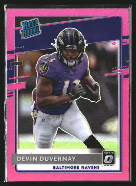 Devin Duvernay 2020 Donruss P-329 Optic Preview Pink Baltimore Ravens
