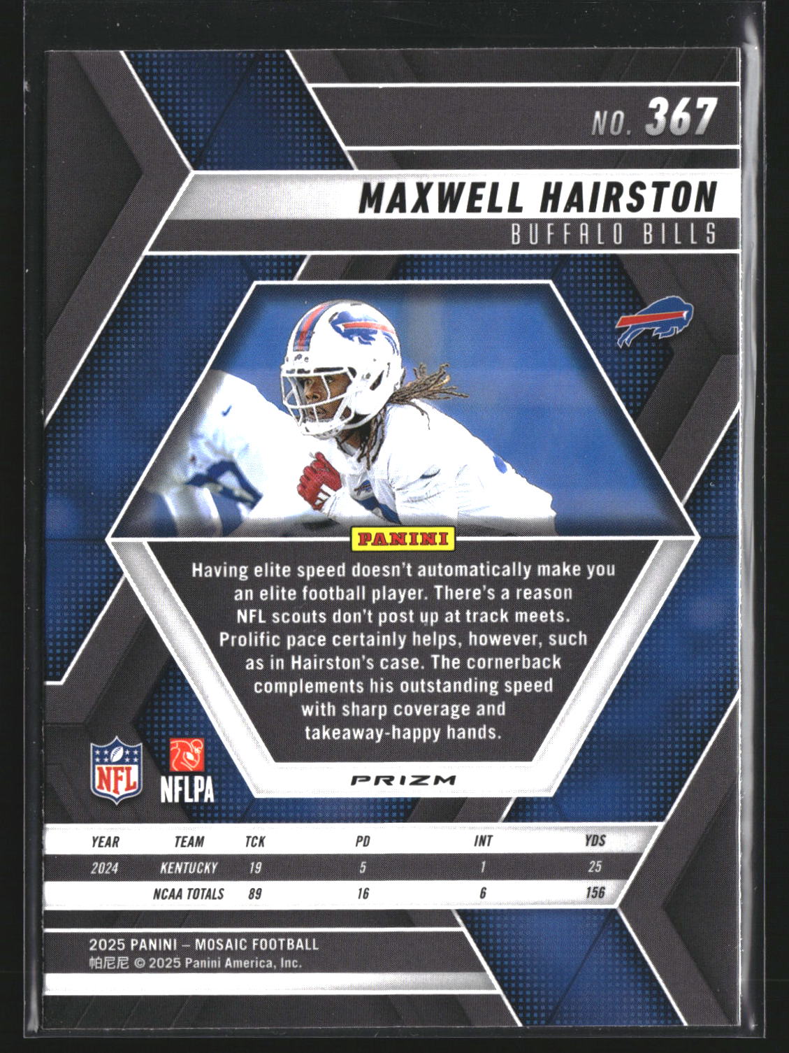 Maxwell Hairston 2025 Panini Mosaic 367 Mosaic Camo Pink RC RC Buffalo Bills