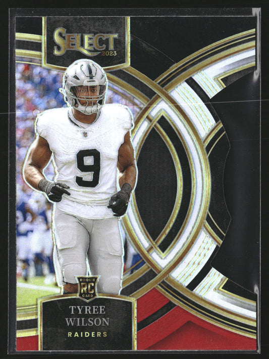 Tyree Wilson 2023 Panini Select 119 Black and Red Prizms Die Cuts RC Raiders