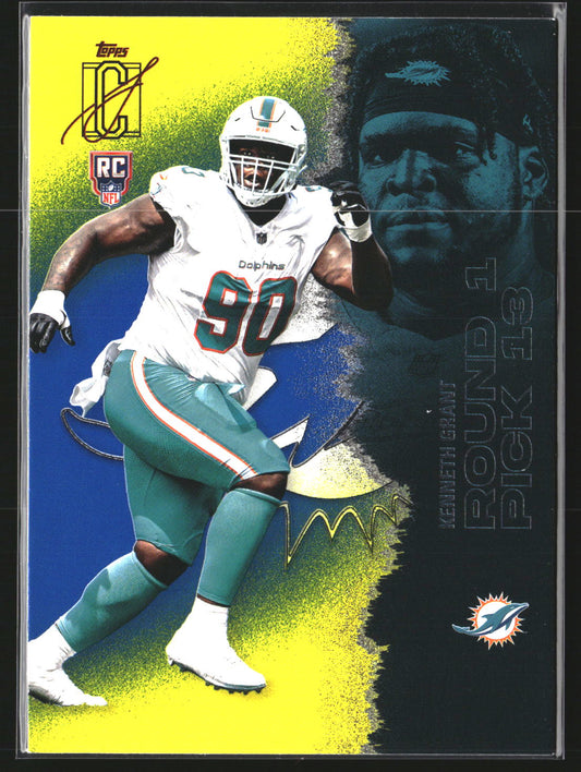 Kenneth Grant 2025 Topps Signature Class 139 Blue & Yellow RC RC Miami Dolphins