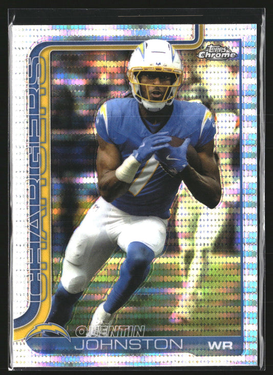 Quentin Johnston 2025 Topps Chrome 159 Pulsar Refractor Los Angeles Chargers