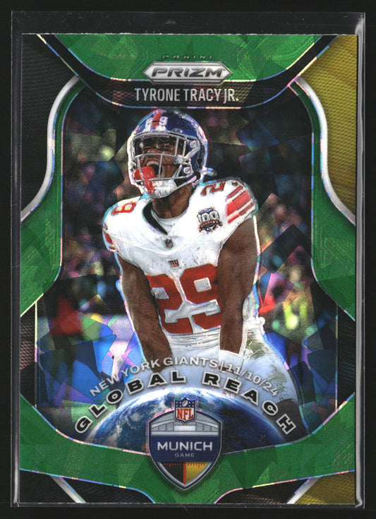 Tyrone Tracy Jr. 2025 Panini Prizm 10 Global Reach Green Ice New York Giants