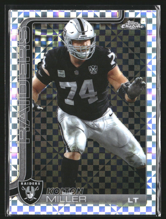 Kolton Miller 2025 Topps Chrome 183 X-Fractor Las Vegas Raiders