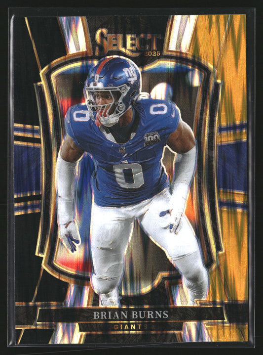 Brian Burns 2025 Panini Select 194 Black and Gold Prizm Shock New York Giants