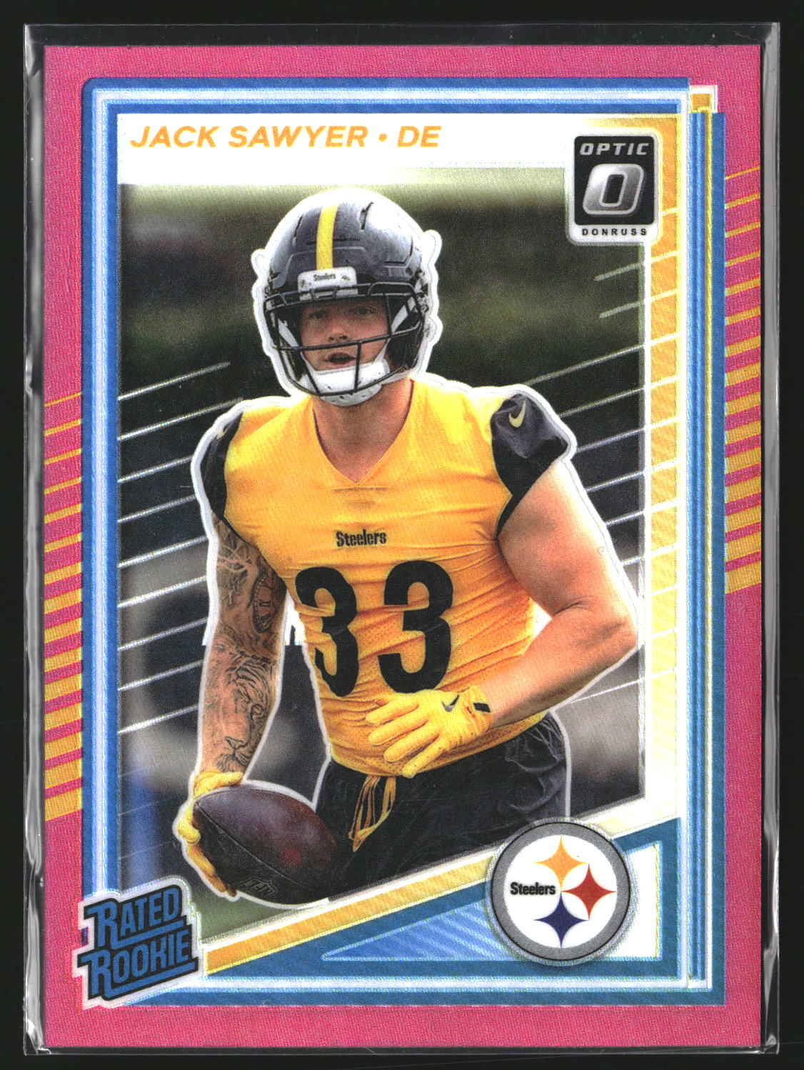Jack Sawyer 2025 Donruss Optic 220 Pink RC RC Pittsburgh Steelers