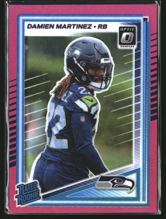 Damien Martinez 2025 Donruss Optic 298 Pink RC RC Seattle Seahawks