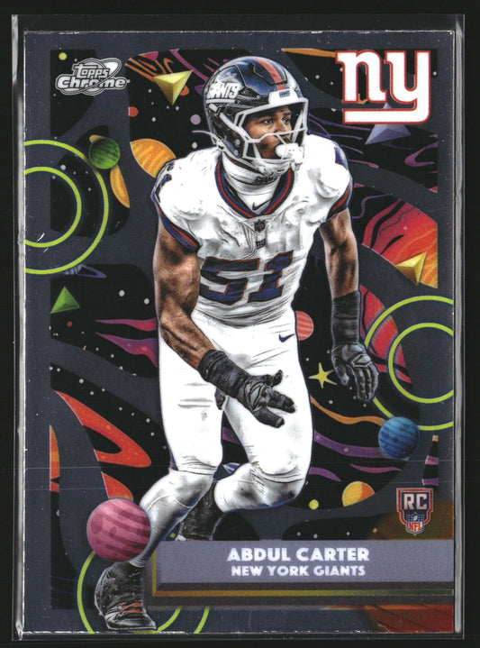 Abdul Carter 2025 Topps Chrome Cosmic 173 RC RC New York Giants