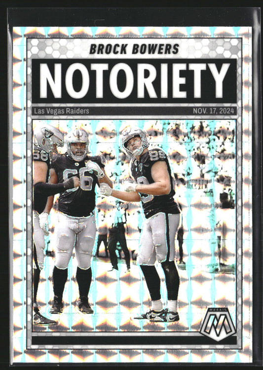 Brock Bowers 2025 Panini Mosaic 10 Notoriety Mosaic Las Vegas Raiders