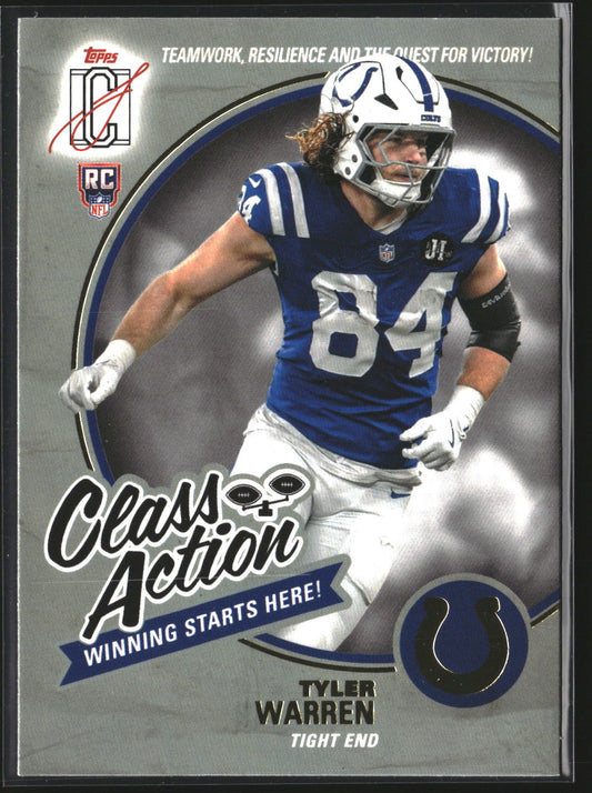 Tyler Warren 2025 Topps Signature Class CA-14 Class Action Indianapolis Colts