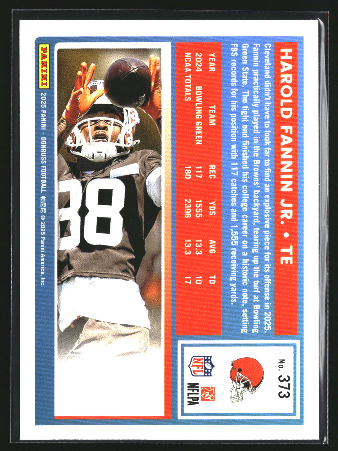 Harold Fannin Jr. 2025 Donruss 373 RC RC Cleveland Browns