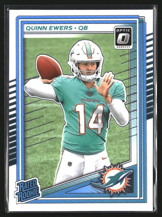 Quinn Ewers 2025 Donruss Optic 213 RC RC Miami Dolphins