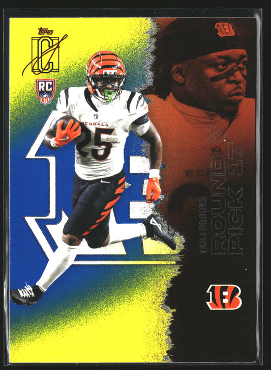 Tahj Brooks 2025 Topps Signature Class 177 Blue & Yellow RC Cincinnati Bengals