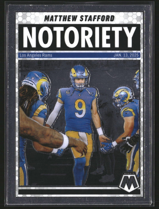 Matthew Stafford 2025 Panini Mosaic 7 Notoriety Los Angeles Rams