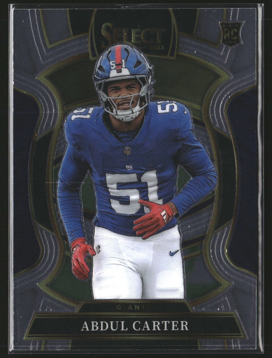 Abdul Carter 2025 Panini Select 95 RC RC New York Giants