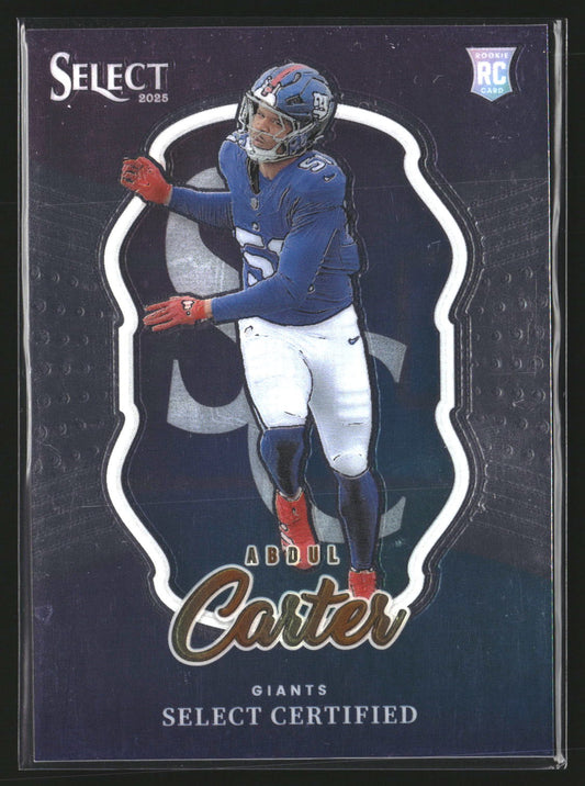 Abdul Carter 2025 Panini Select 3 Select Certified Rookies New York Giants