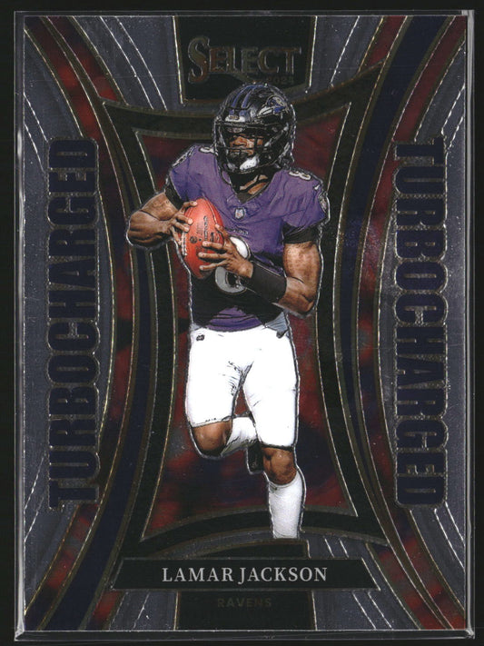 Lamar Jackson 2024 Panini Select 3 Turbocharged Baltimore Ravens