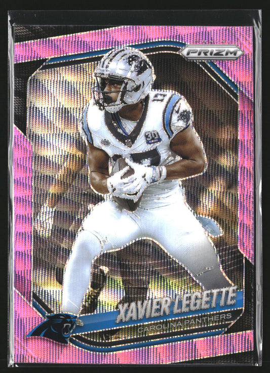 Xavier Legette 2025 Panini Prizm 118 Pink Wave Carolina Panthers