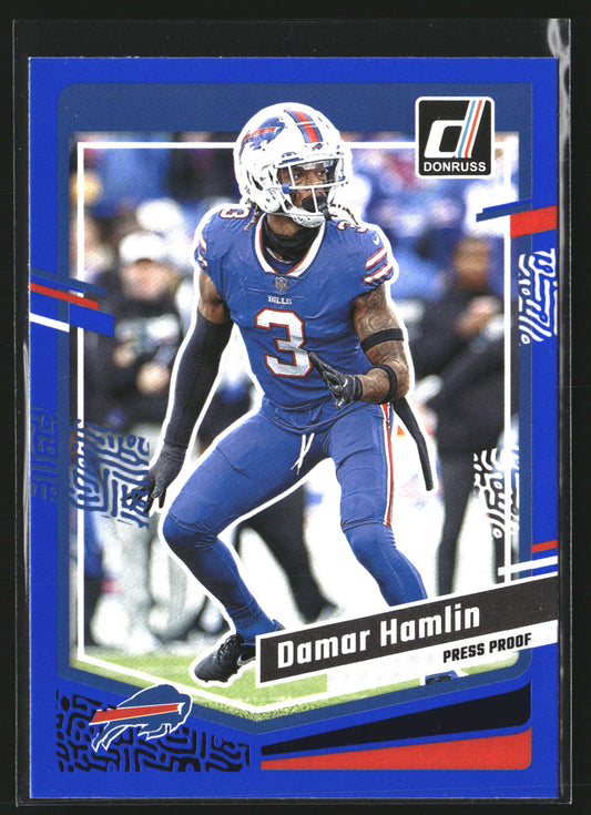 Damar Hamlin 2023 Donruss 27 Press Proof Blue Buffalo Bills