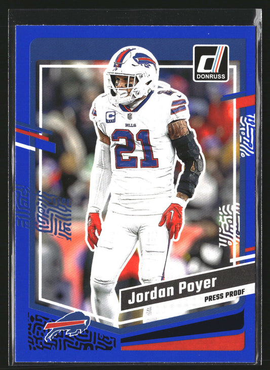 Jordan Poyer 2023 Donruss 31 Press Proof Blue Buffalo Bills