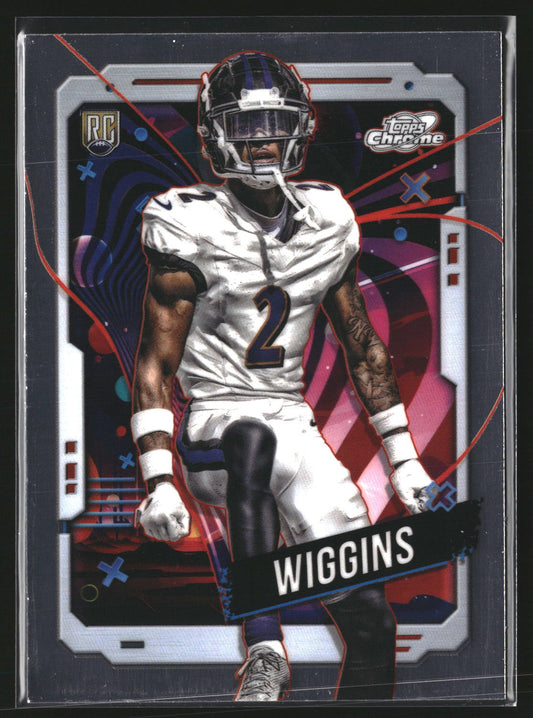 Nate Wiggins 2024 Topps Chrome Cosmic 109 RC RC Baltimore Ravens