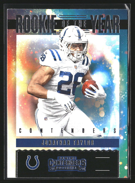 Jonathan Taylor 2020 Panini Contenders RY-JTA Rookie of the Year Colts