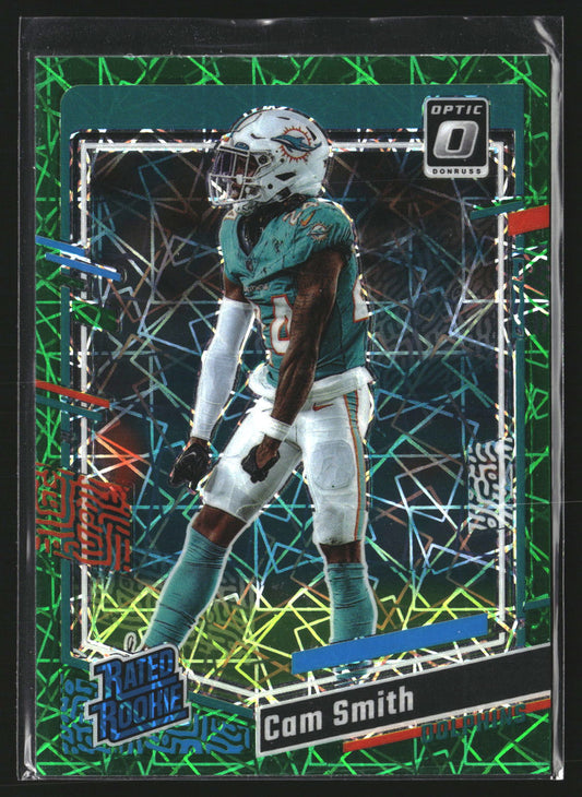 Cam Smith 2023 Donruss Optic 268 Green Velocity RC RC Miami Dolphins