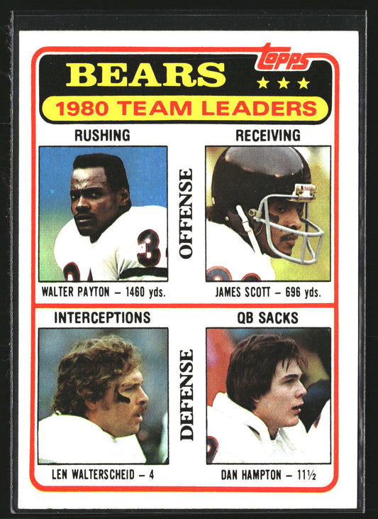 Walter Payton James Scott Len Walterscheid Dan Hampton 1981 Topps 264 Bears