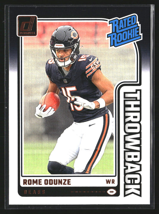 Rome Odunze 2024 Donruss 4 Rated Rookies Throwback Chicago Bears