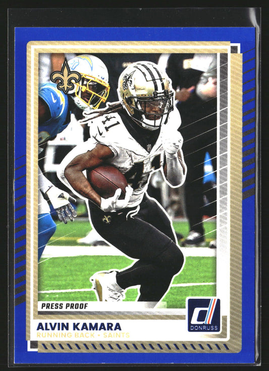 Alvin Kamara 2025 Donruss 8 Press Proofs Blue New Orleans Saints